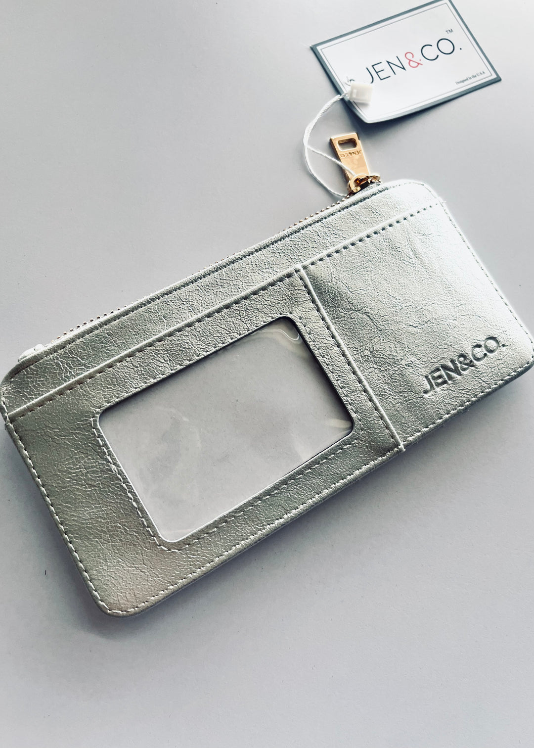 Women's Silver Pearl Slim Credit Card & ID Holder