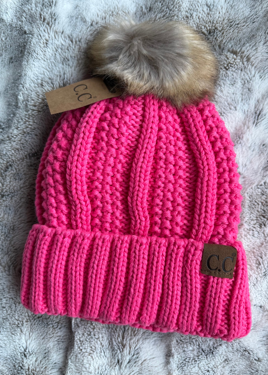 Fuzzy Lined Pink Beanie