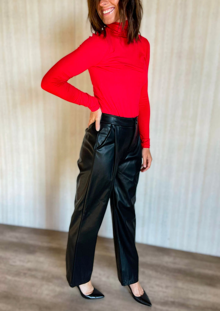 Black Faux Leather Pants