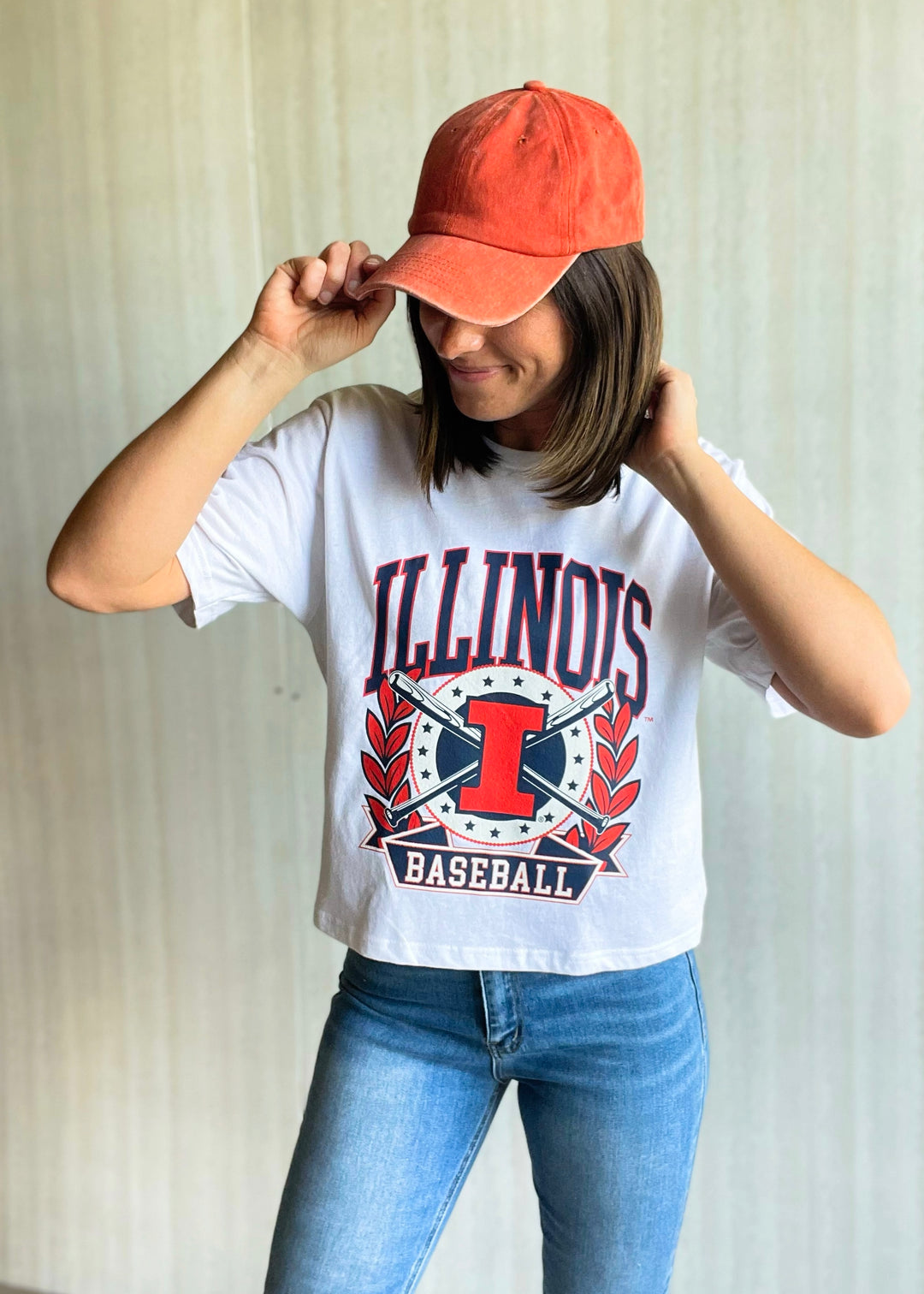 Women's Illinois Fighting Illini Baseball Cropped Tee