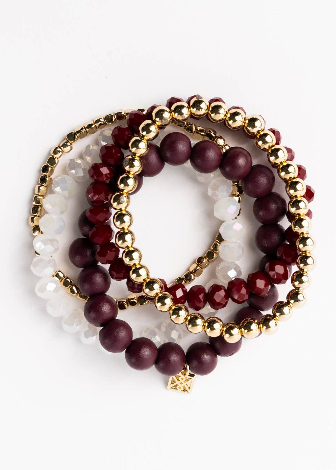 The Mandy Bracelet (Maroon & White)