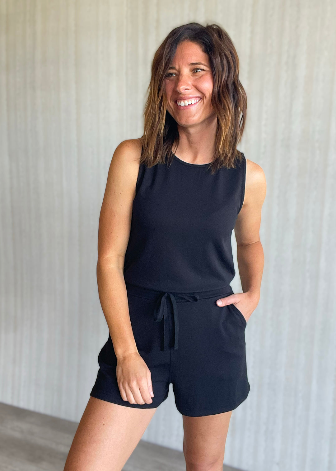 Women's Sleeveless Black Romper