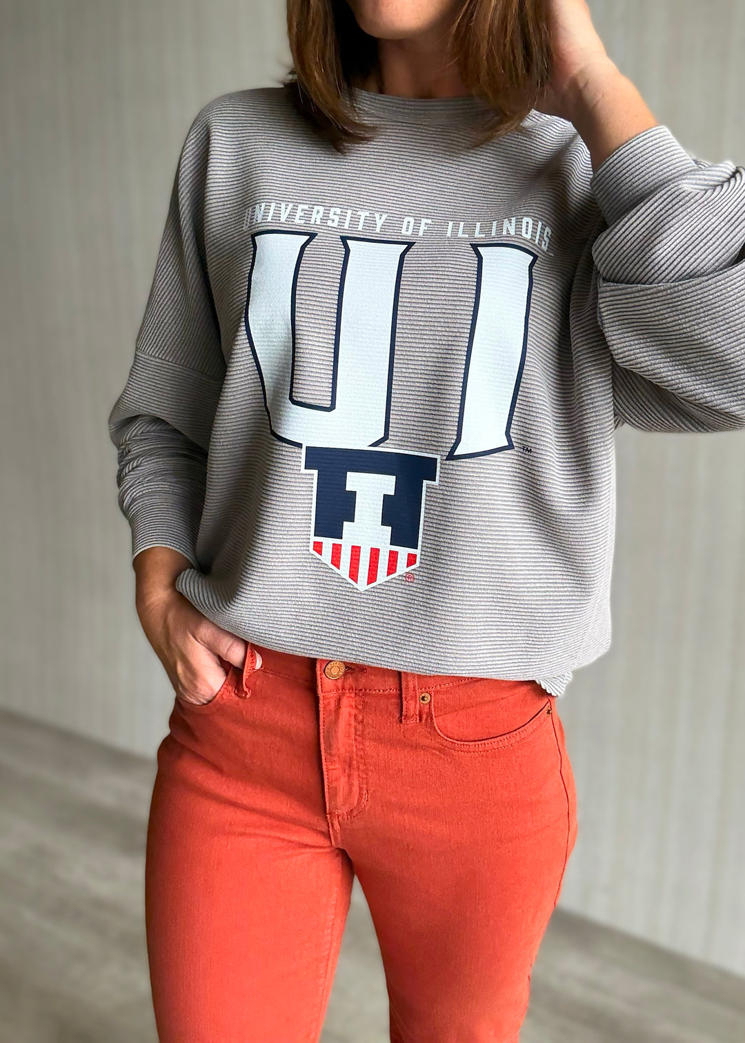 Women's orange Mid-Rise Frayed Hem Straight Leg Jeans | Game Day Orange Pants