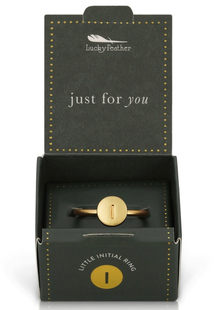 Gold I Initial Ring