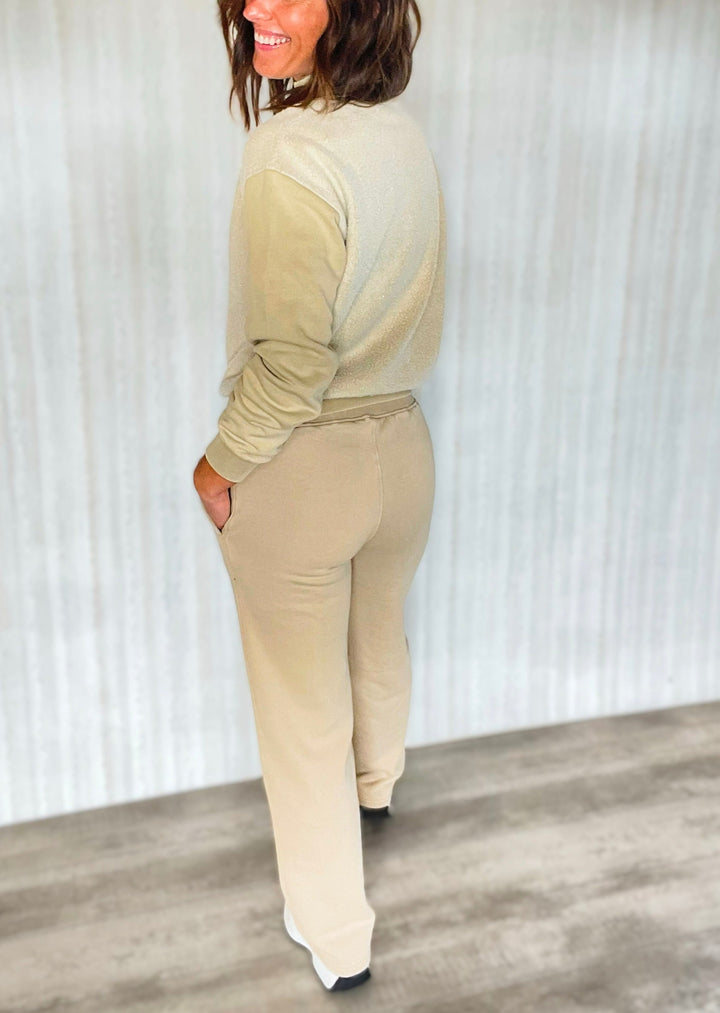 Taupe Fleece Lounge Sweat Pants | Cute Women's Neutral Sweatpants