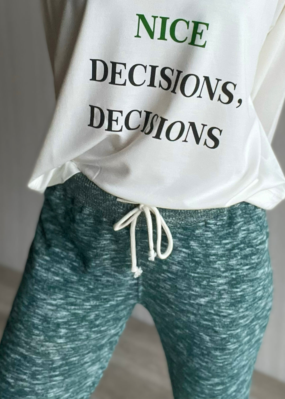 Women's Heather Green Flare Lounge Pants