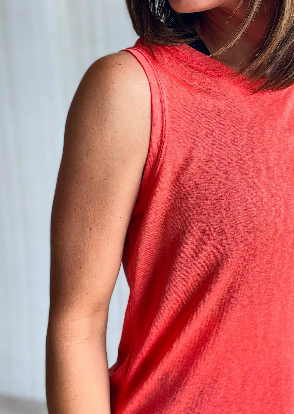 Classic Blend Tank (Coral) | Women's coral athleisure tank top