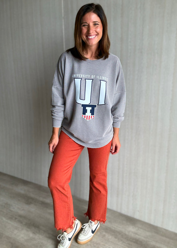 Women's orange Mid-Rise Frayed Hem Straight Leg Jeans | Game Day Orange Pants