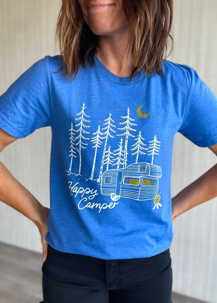Blue Happy Camper T-shirt