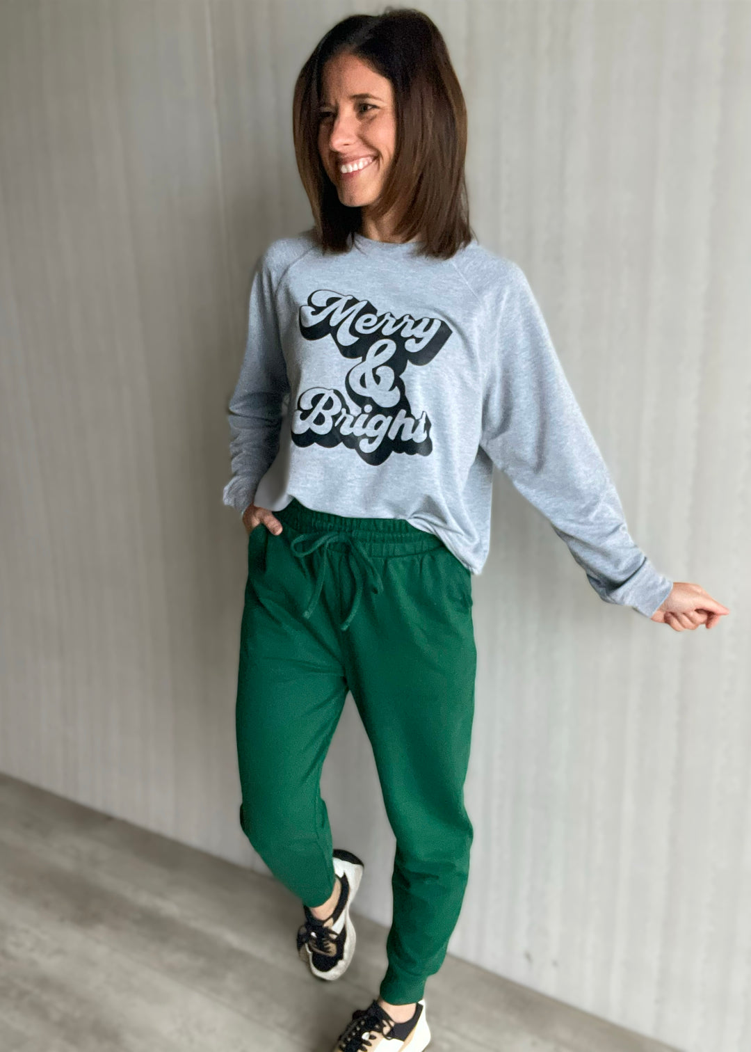 Women's Dark Green French Terry Joggers