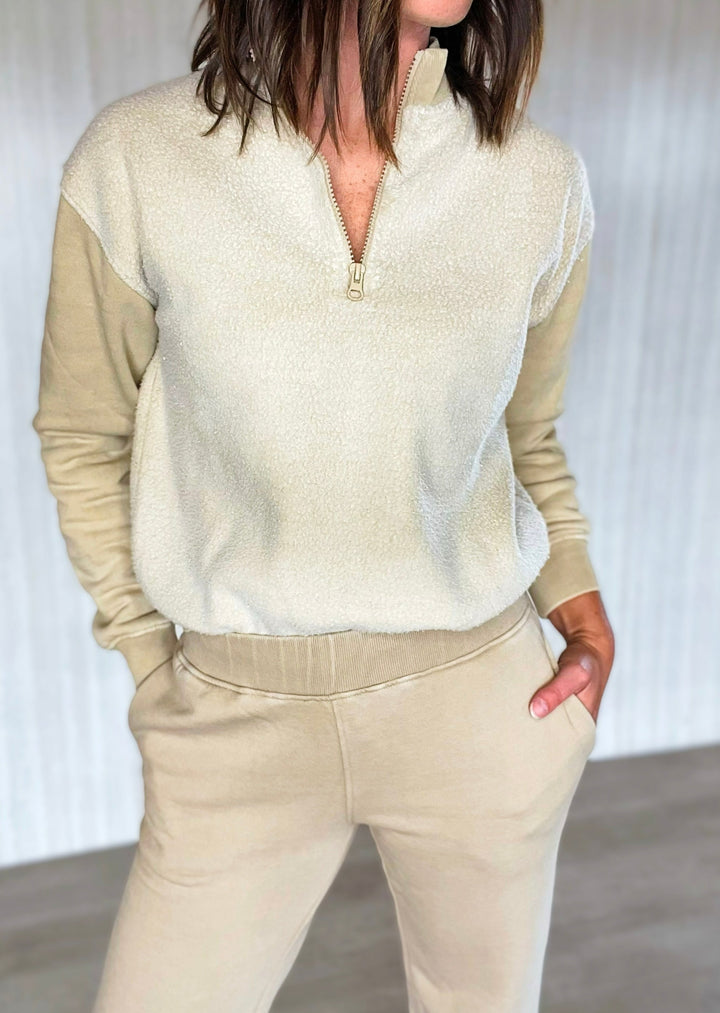 Taupe Fleece Lounge Sweat Pants | Cute Women's Neutral Sweatpants