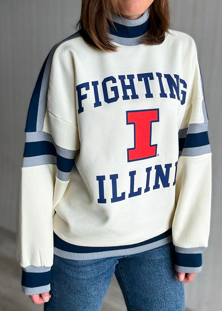 Women's Illinois Colorblock Turtleneck Sweatshirt | Illinois Illini Game Day Outifts