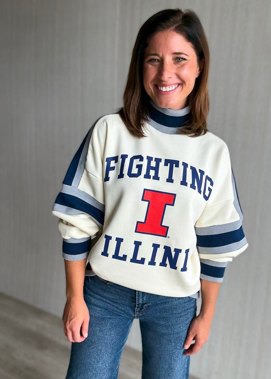 Women's Illinois Colorblock Turtleneck Sweatshirt | Illinois Illini Game Day Outifts