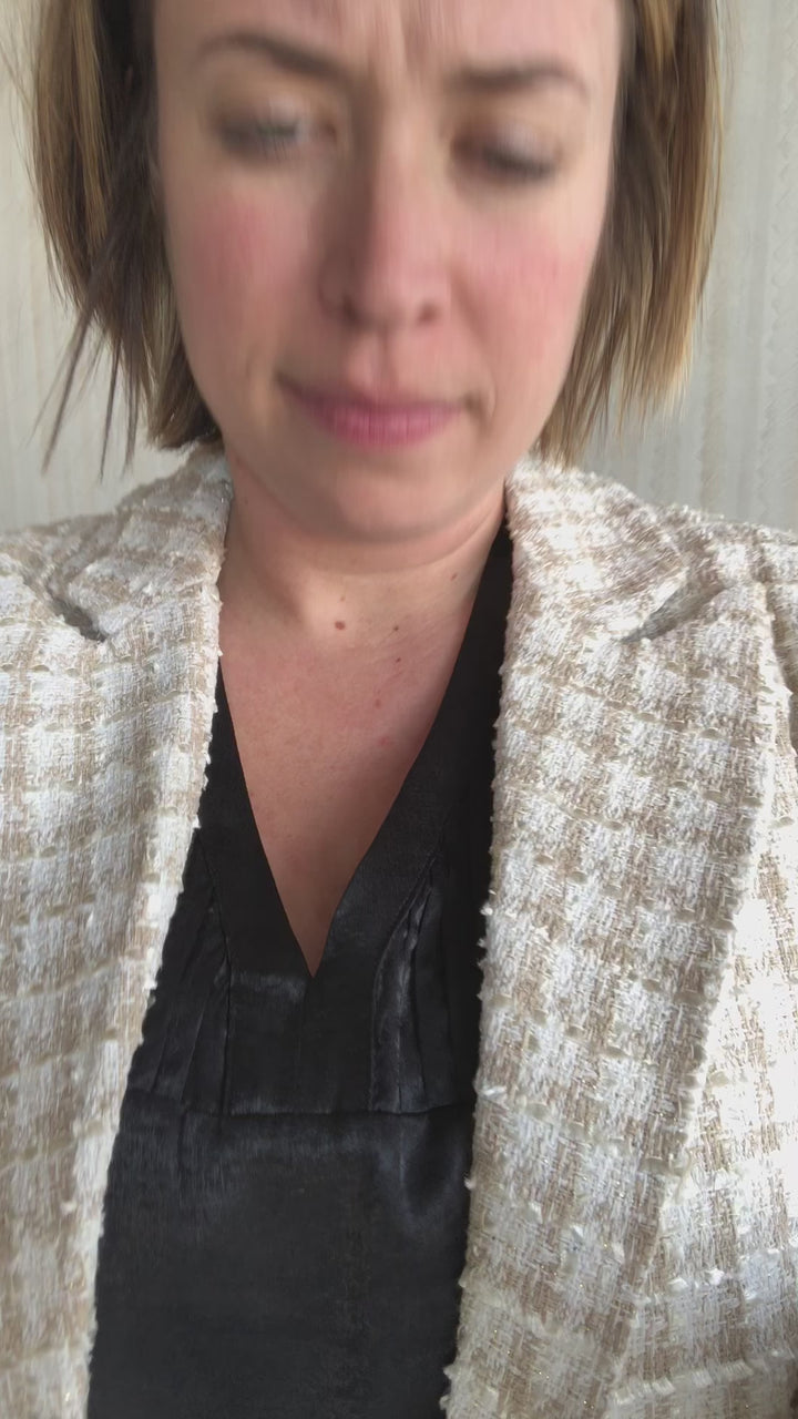 Classic Taupe Tweed Blazer