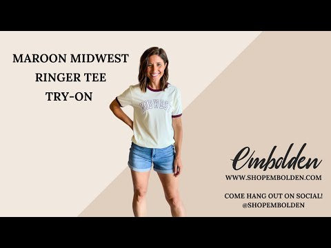 Maroon Midwest Ringer Tee