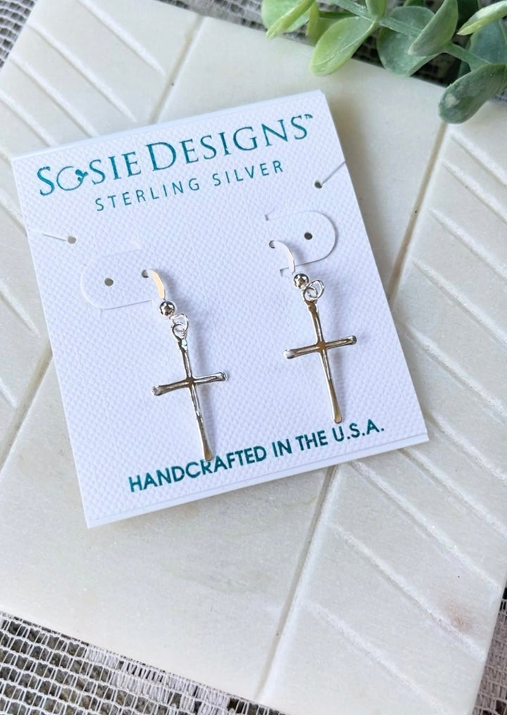 Silver Cross Earrings