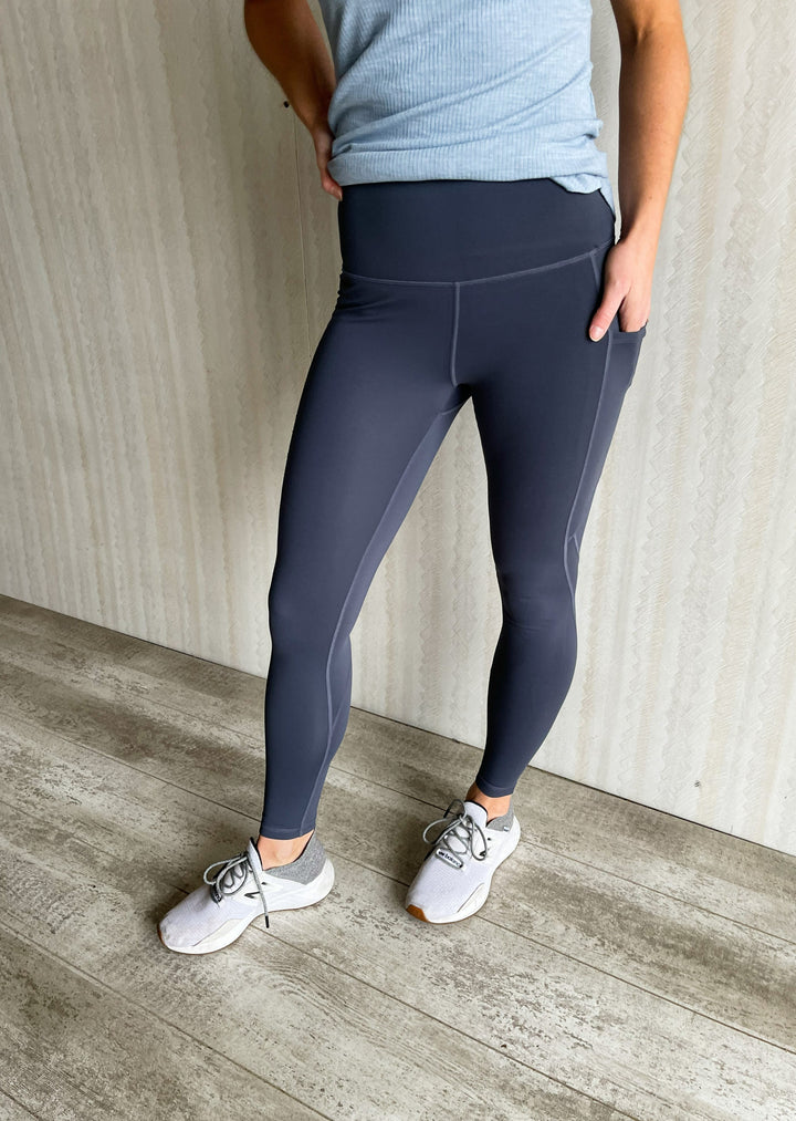 Blue-Gray Women's High Waist Leggings