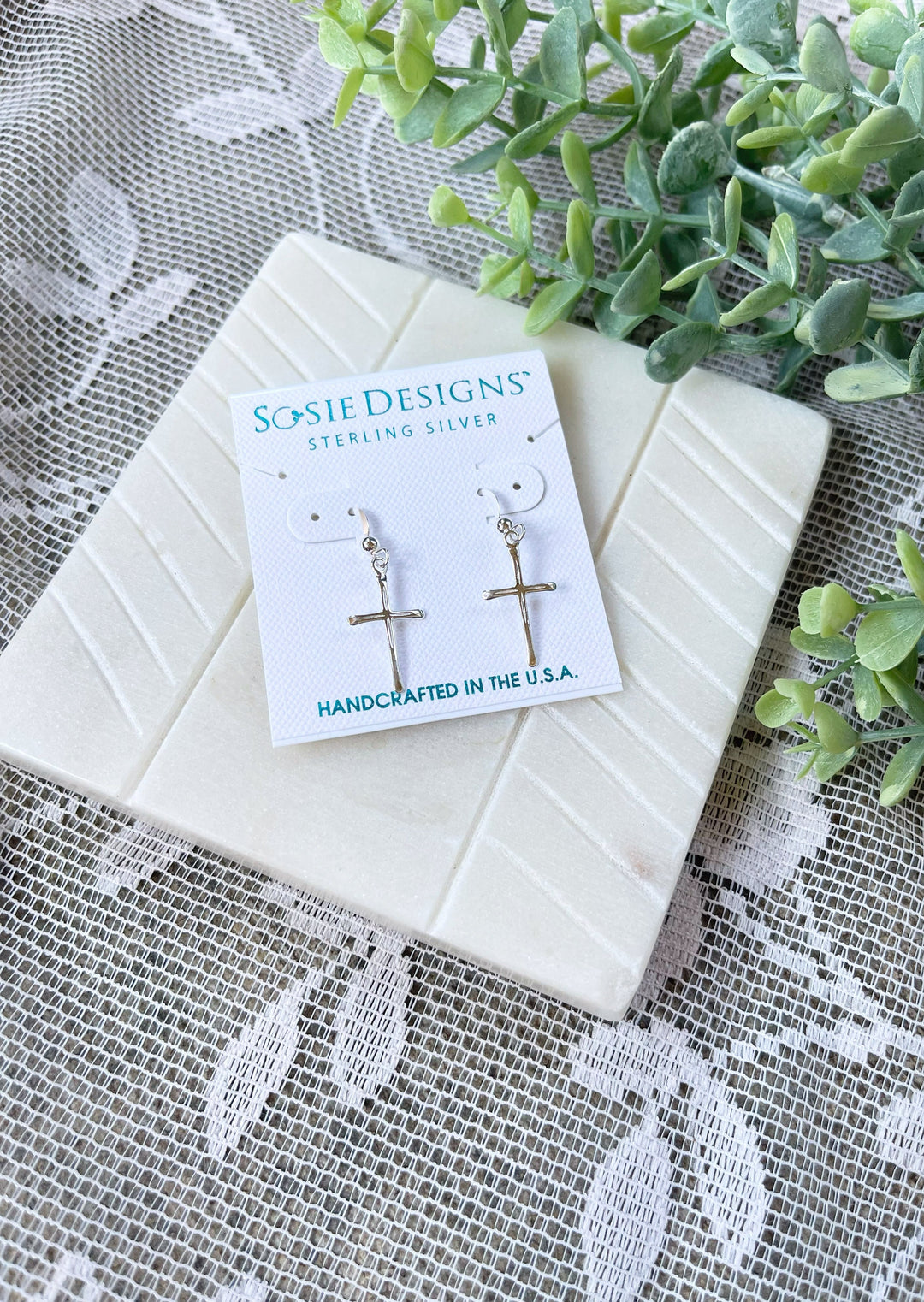 Silver Cross Earrings