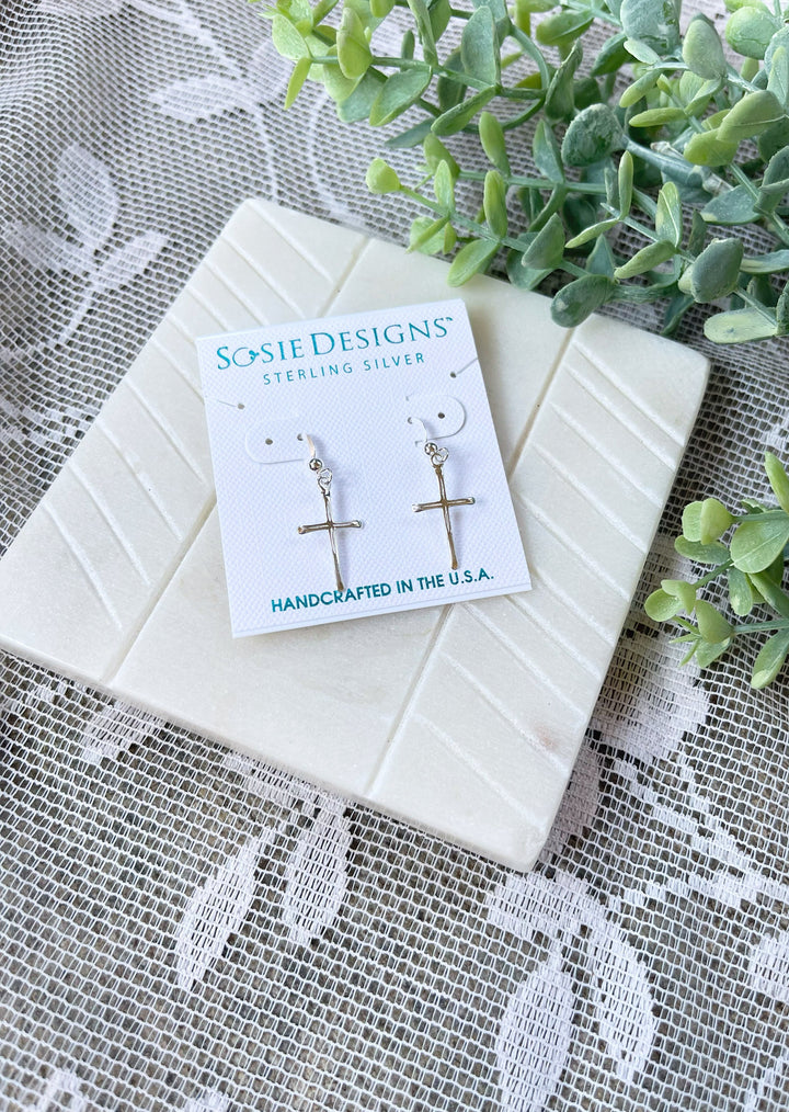 Silver Cross Earrings