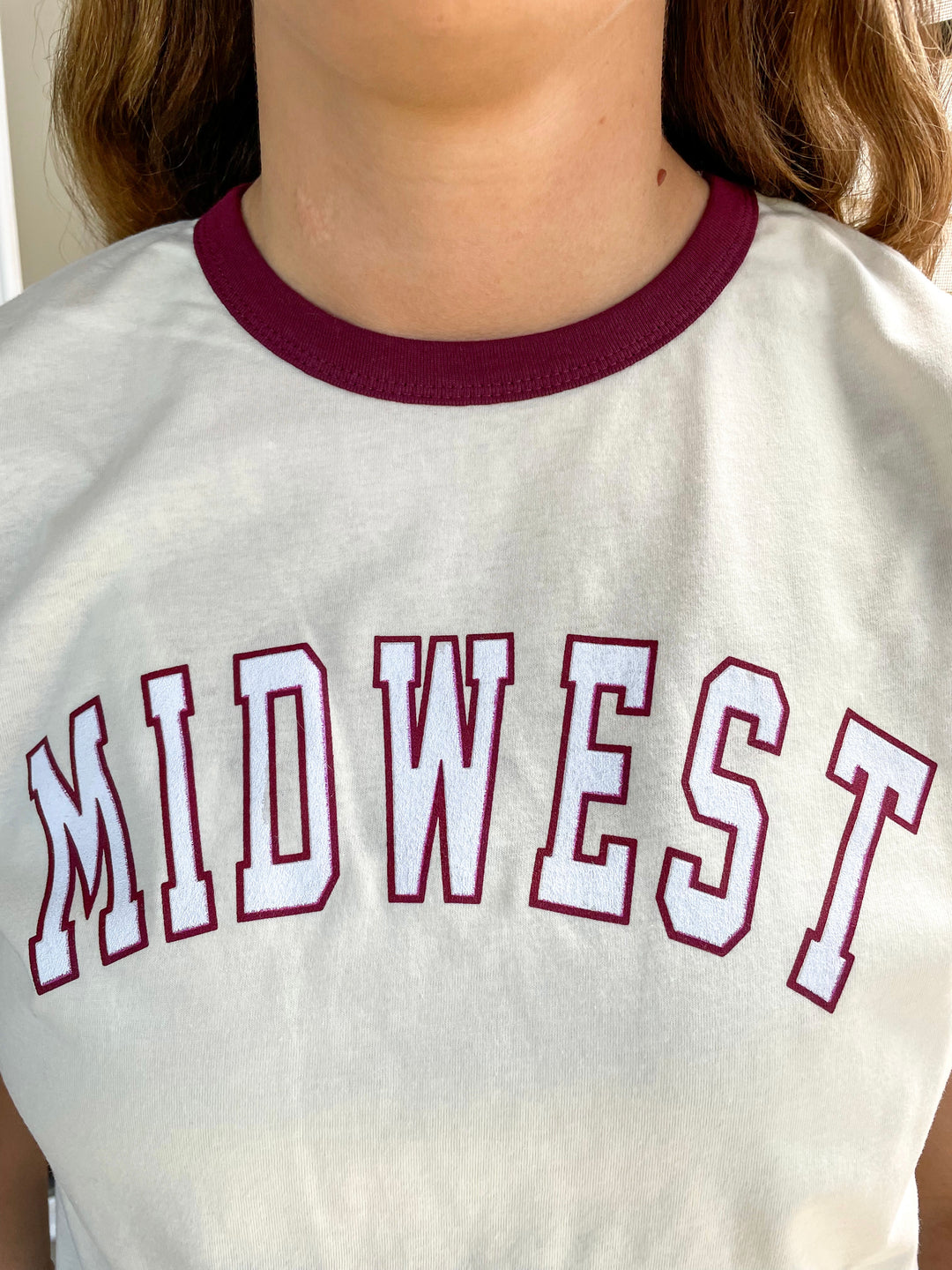 Maroon Midwest Ringer Tee