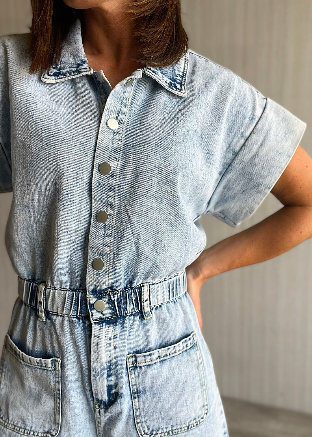 Women's Light Denim Romper | Country Concert Outfit