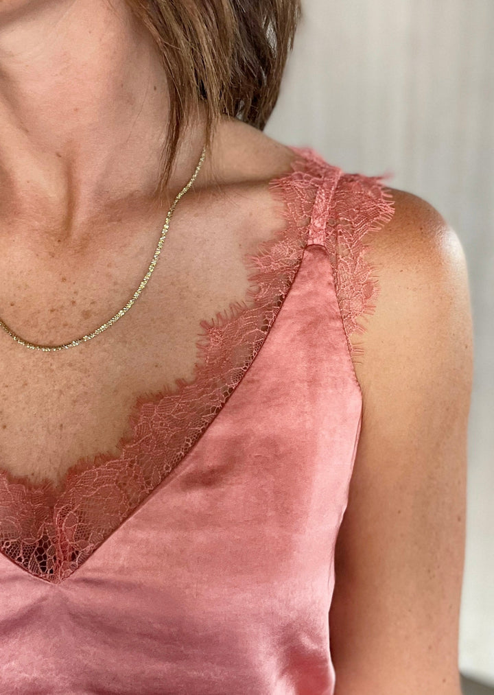 Terracotta Lace Cami for work or special event | Skies Are Blue Top 
