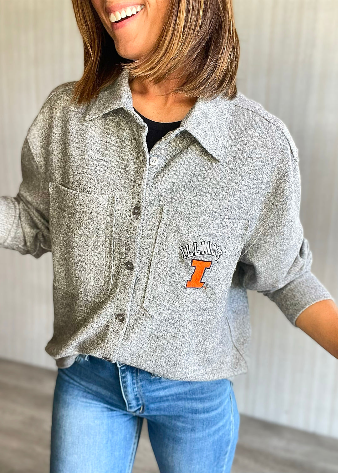 Women's Illinois Gray Shacket Jacket