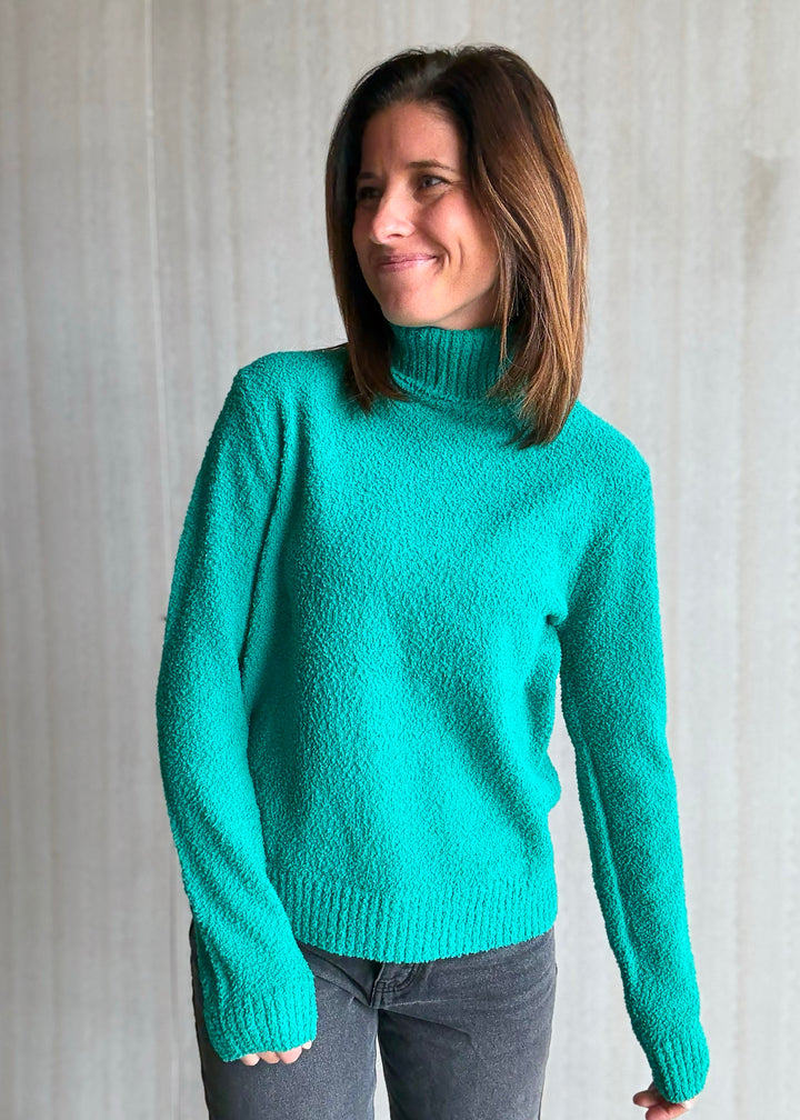 Soft Green Turtleneck Sweater