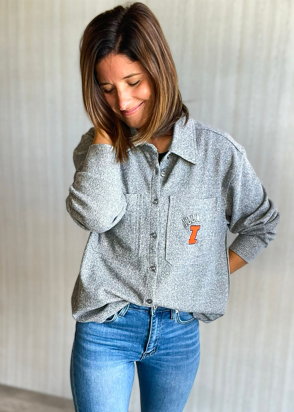 Women's Illinois Gray Shacket Jacket