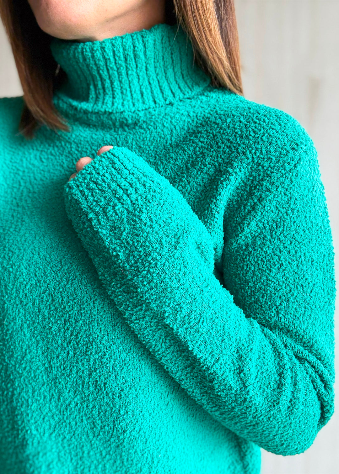 Soft Green Turtleneck Sweater