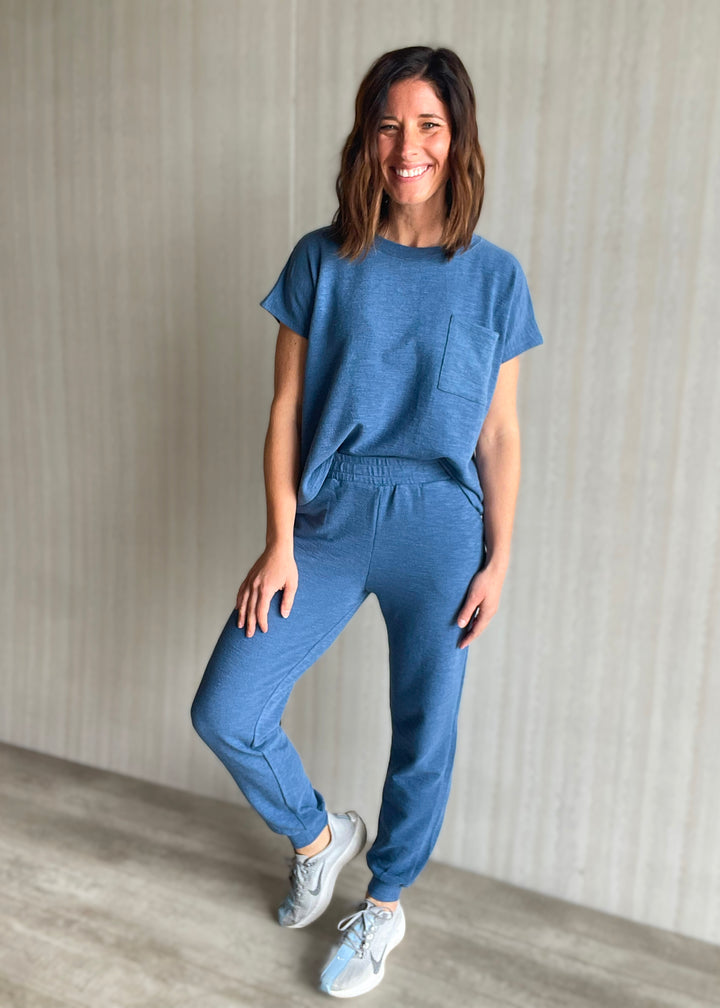 Women's Dusty Blue Jogger Set | Women's Cute Lounge Sets