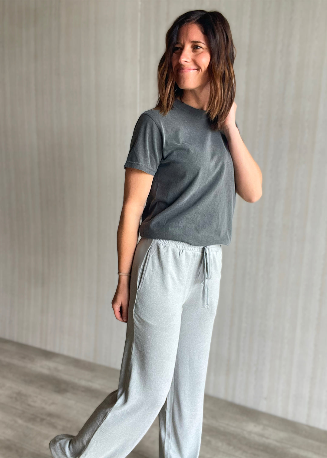 Women's Light Gray Lounge Pants | 
Comfy athleisure pants