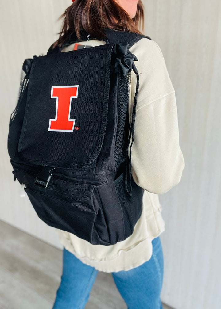 Black Fighting Illini Backpack Cooler