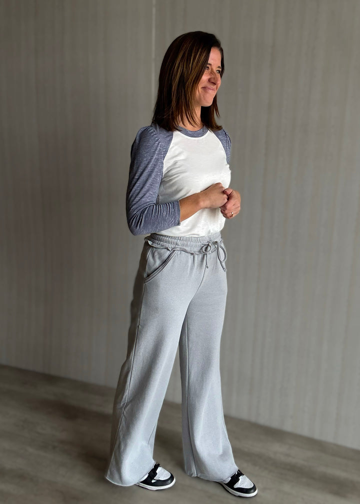 Women's Comfy Gray Wide Leg Sweatpants