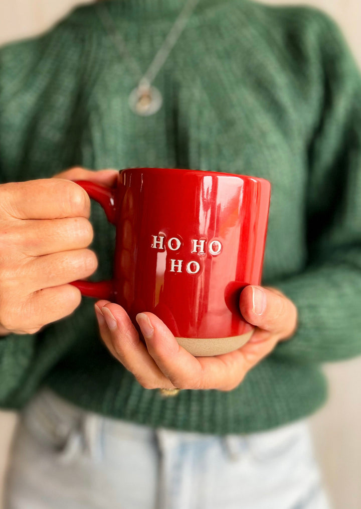 Ho Ho Ho Red Stoneware Mug