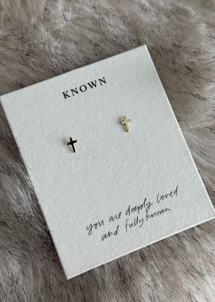 Known Cross Earring Studs