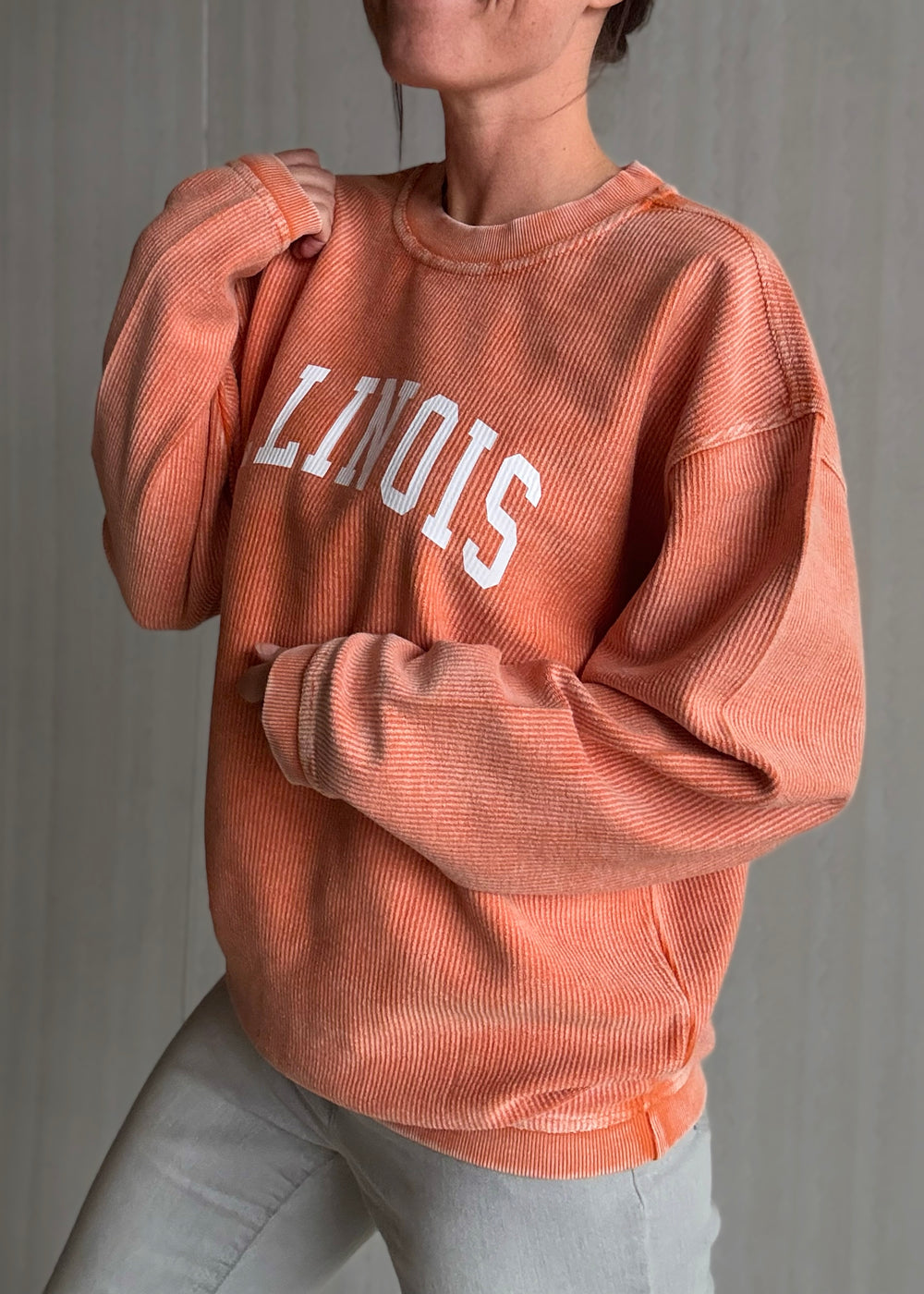 Women's Burnt Orange Illinois Corded Crew Sweatshirt | Cute Illinois Game Day Outfits