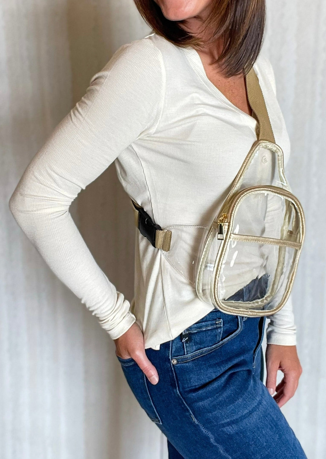 Clear Gold Sling Bag
