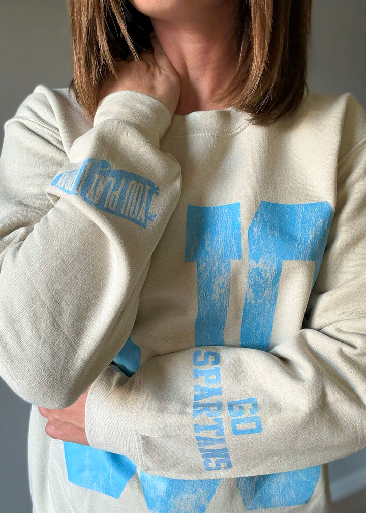 St. Joseph-Ogden SJO Women's Sweatshirt | Cream & Columbia Blue | St. Joseph Ogden SJO Fanwear