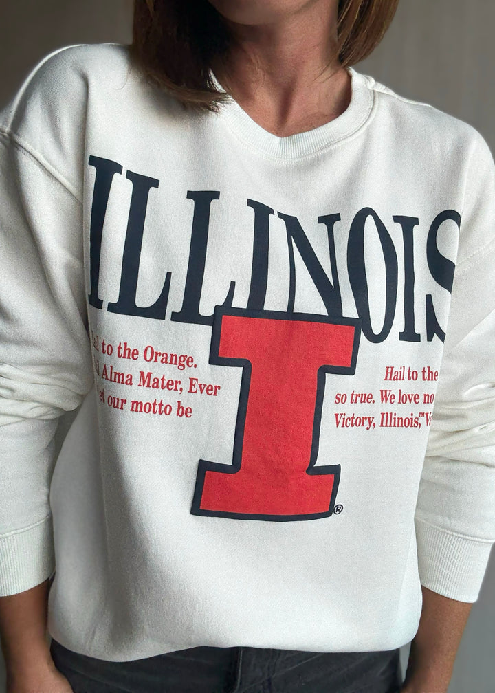 Women's Illinois Hail To the Orange Sweatshirt in white