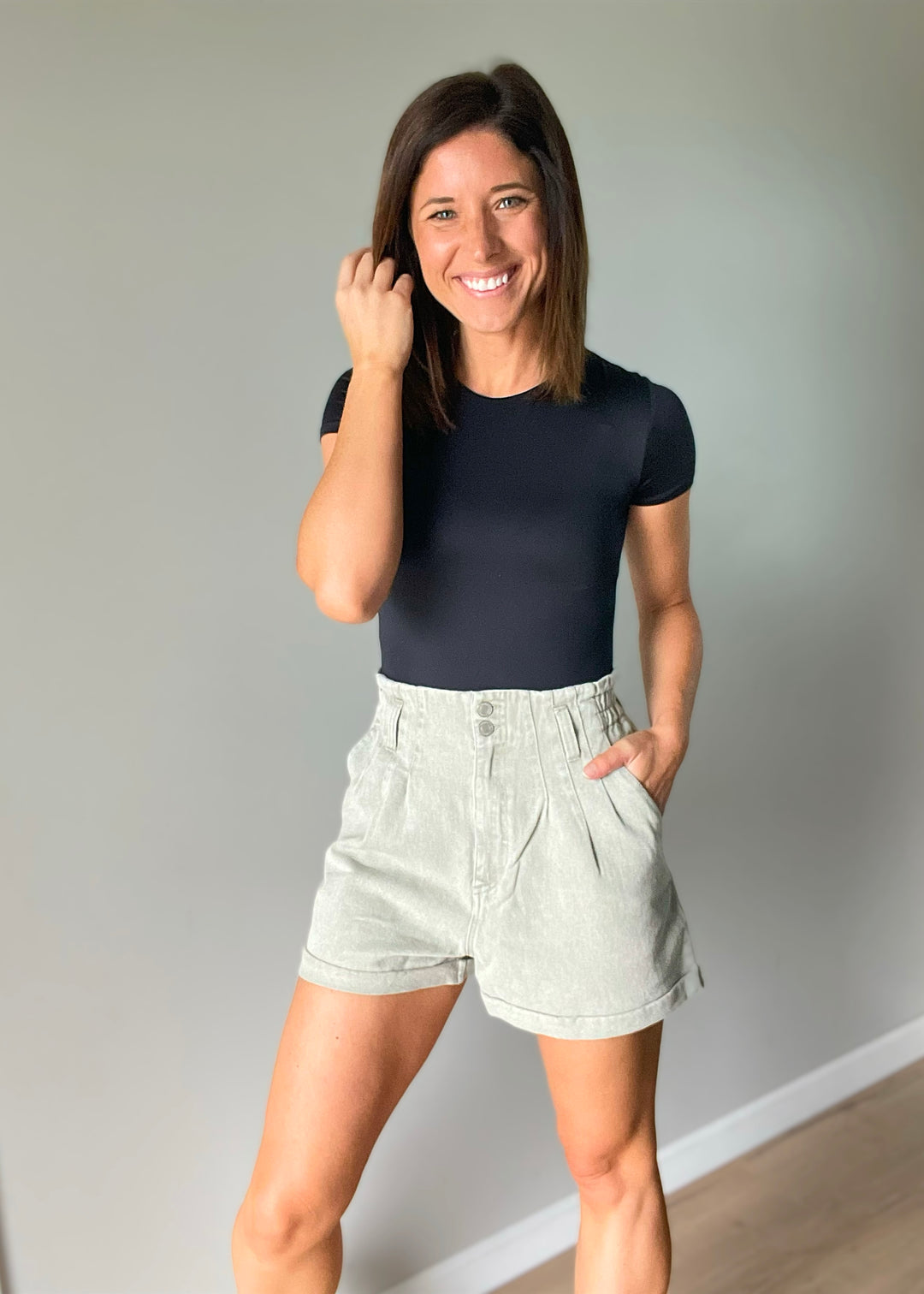 Women's Sage Paper Bag Shorts