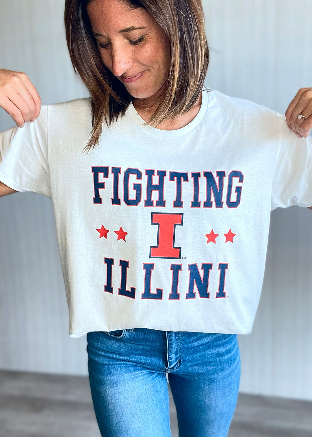 Women's Fighting Illini Flow Tee | Central Illinois Women's Clothing Boutique with game day clothing