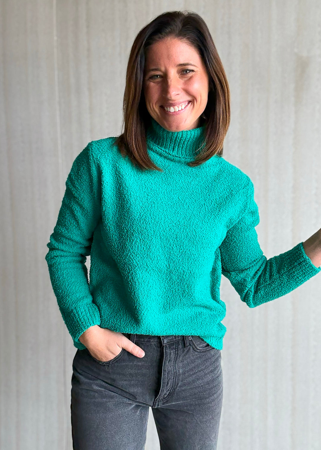 Soft Green Turtleneck Sweater