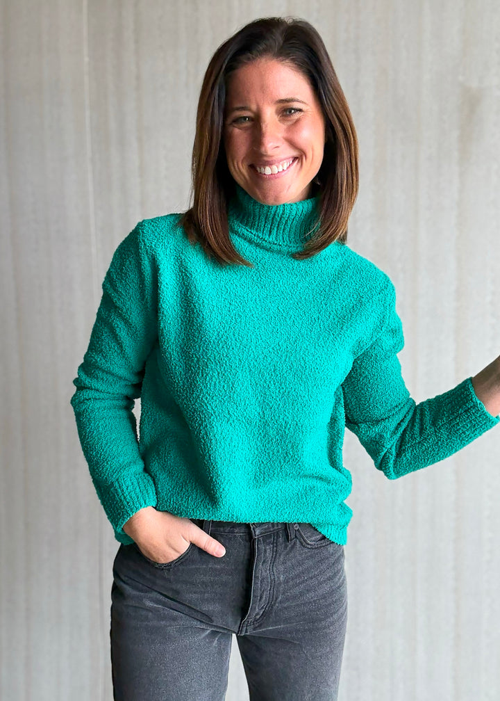 Soft Green Turtleneck Sweater