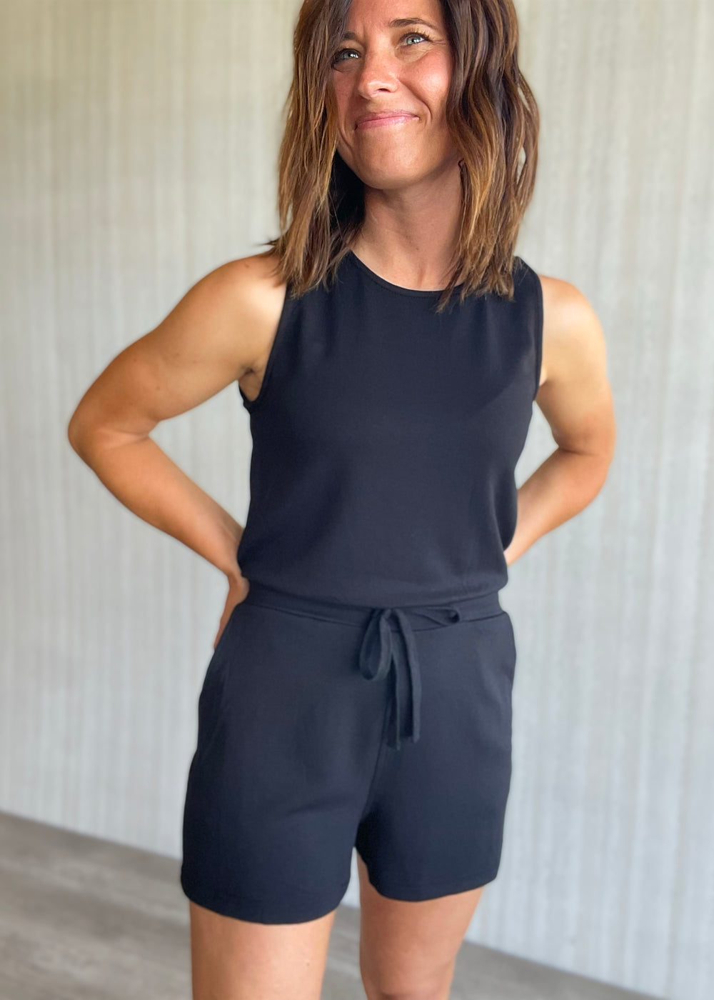 Women's Sleeveless Black Romper 
