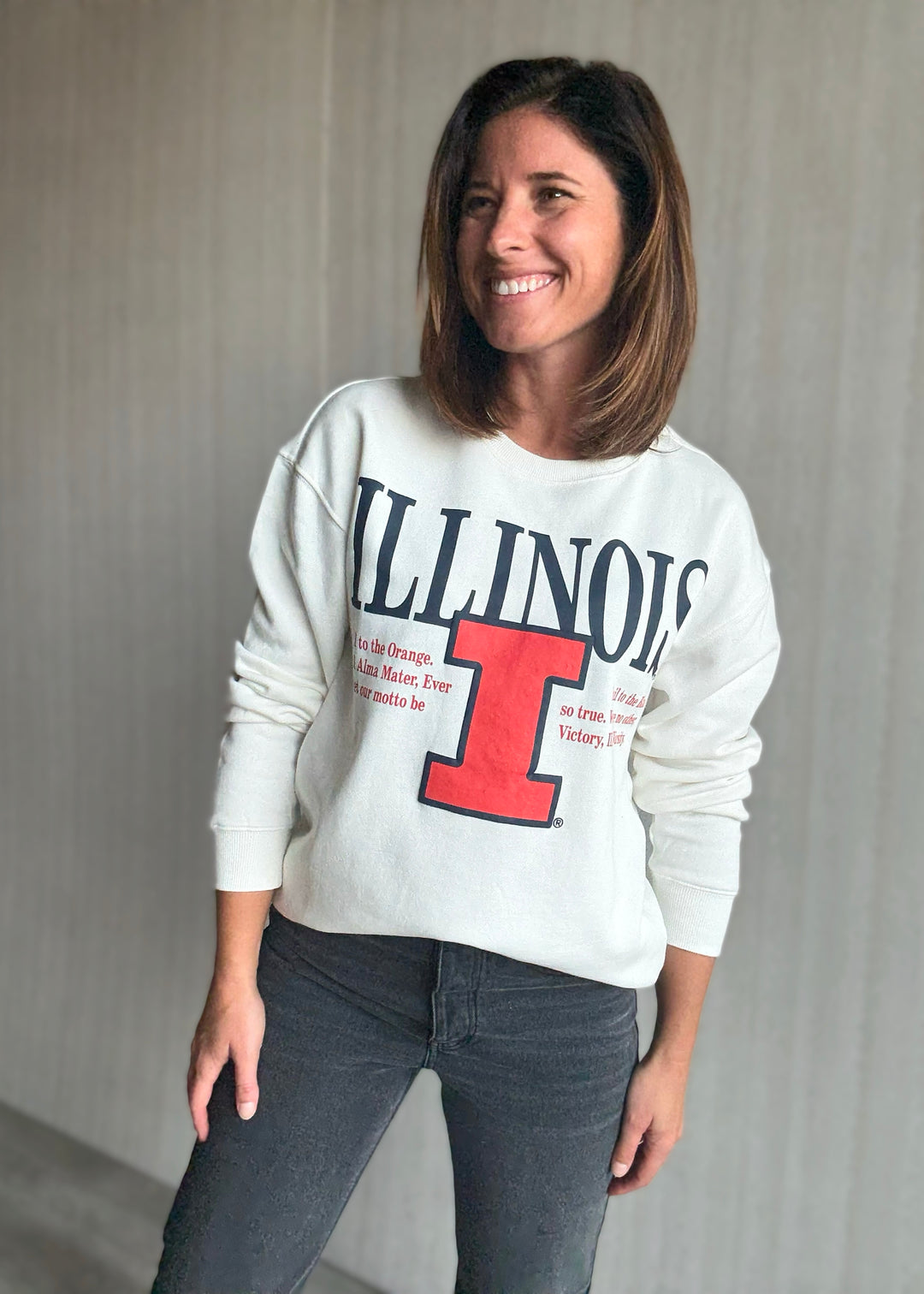 Women's Illinois Hail To the Orange Sweatshirt in white