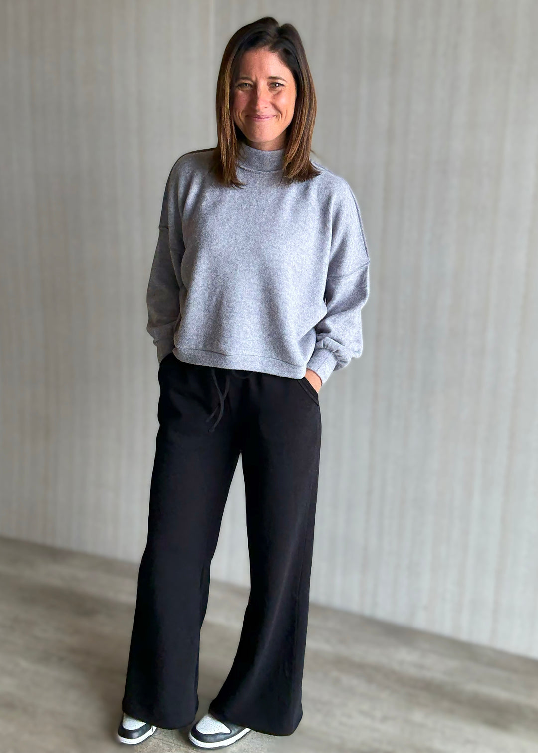Women's Black Wide Leg Sweatpants - Comfy Sweatpants