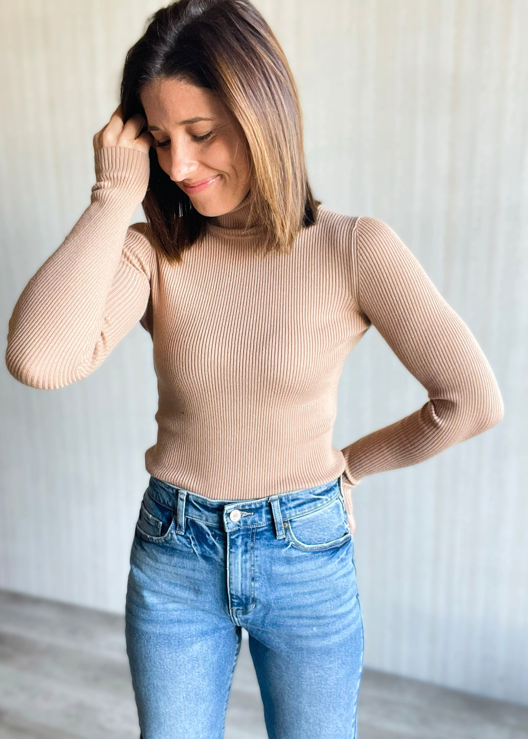 Women's Tan Turtleneck