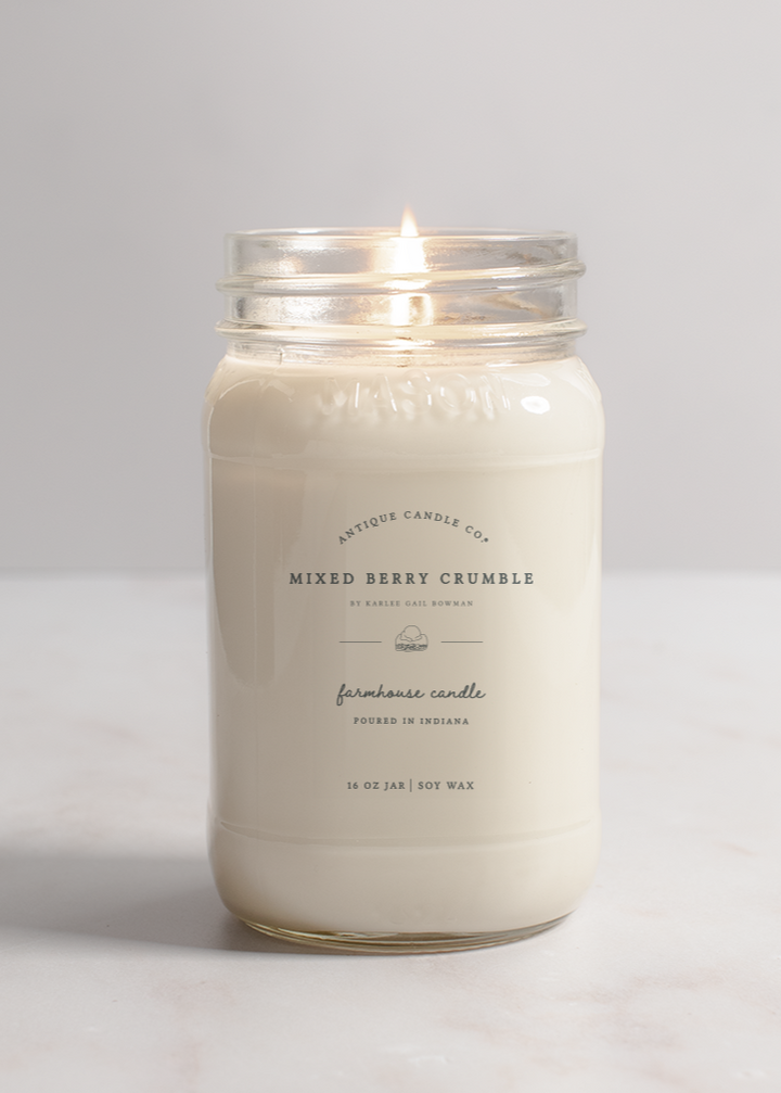 Mixed Berry Crumble - Soy Wax 16 oz Mason Jar Candle