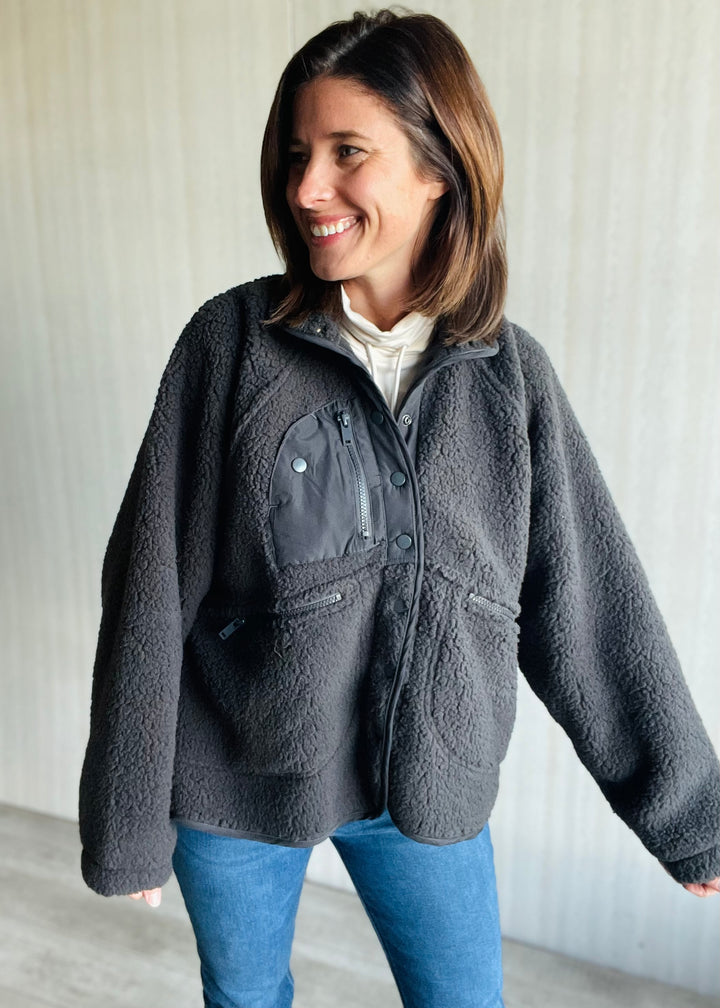 Women's Charcoal Sherpa Jacket